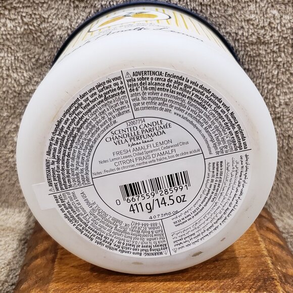 NEW Bath & Body Works Fresh Amalfi Lemon 3-Wick Candle - Picture 4 of 5